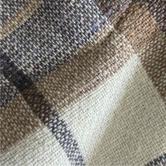 AVEC LES FILLES Womens Plaid Shirt Jacket Shacket Brown Lavender Large fall NWT - Picture 8 of 10